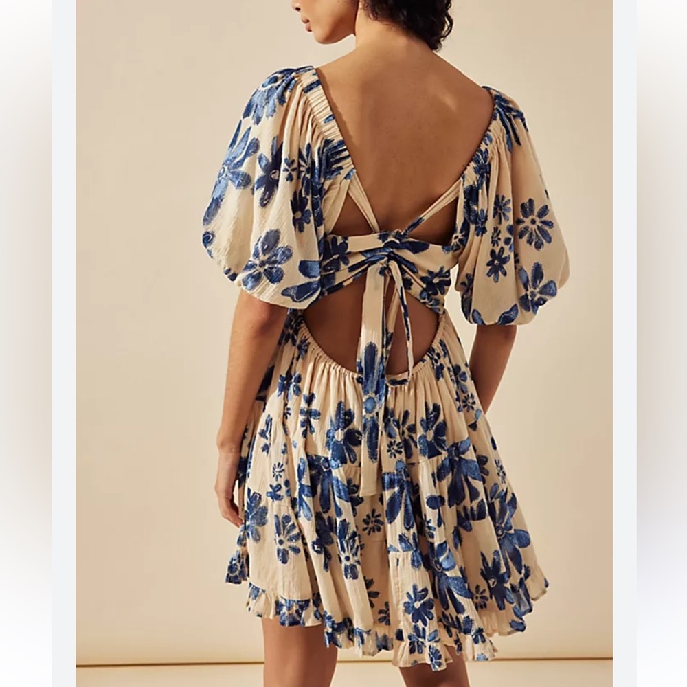 Free People Blue Floral Mini Dress
